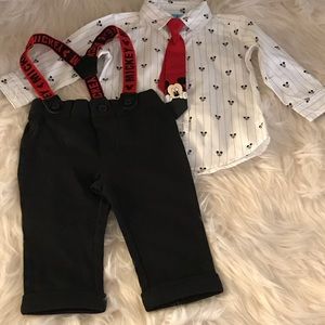 Disney Boys' 3 Piece White/Black Mickey Mouse Set